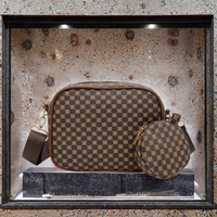 Ensemble Sac à Main et Portefeuille en Cuir PU de Luxe pour Femme, Style Louis, Motif Étoile, Poignée Unique, Fermeture Éclair
