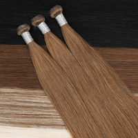 Extensions de cheveux Genius Weft, cheveux humains 100% Remy vierges russes, brun, machine Pu Skin, double trame, extensions de cheveux nouées à la main