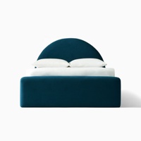Meubles de chambre à coucher Offre Spéciale le type exquis et simple lit rembourré arqué lit double de couleur personnalisée avec des rouleaux