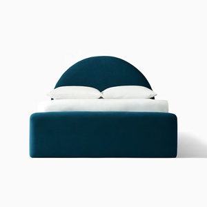 Meubles <span class=keywords><strong>de</strong></span> chambre à coucher Offre Spéciale le <span class=keywords><strong>type</strong></span> exquis et simple lit rembourré arqué lit double <span class=keywords><strong>de</strong></span> couleur personnalisée avec des rouleaux - Product Image 3