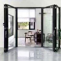 Porte pliante extérieure en alliage d'aluminium avec isolation thermique pour balcon moderne, patio, terrasse, maison, villa