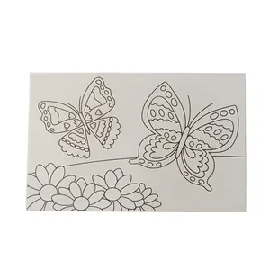 Borboleta design pré-desenhado para crianças, diy, pintura mdf, placa com lona de algodão esticada