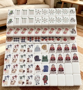 Bolas de Hilo Crema Premium con Diseño Divertido, Fichas de Mahjong Americanas con Forma de Gato, para Reuniones Sociales Profesionales, Regalo de Cumpleaños para Abuela - Product Image 2