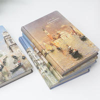 Vente en gros de cahier d'art d'architecture de paysage simple et créatif, couleur, page intérieure, illustration, bloc-notes pour étudiant