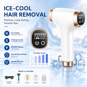 Depiladora IPL Fría con Tecnología <span class=keywords><strong>de</strong></span> Hielo para Uso Doméstico, Depiladora Láser Profesional para Mujeres, Depiladora Láser IPL con Enfriamiento - Product Image 1