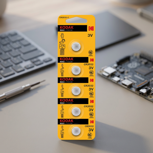 5 Batterie a Bottone al Litio Kodak Max CR2032 3V (Confezione Blister) Modello K2032/5 Codice Articolo 30411579 - Product Image 2