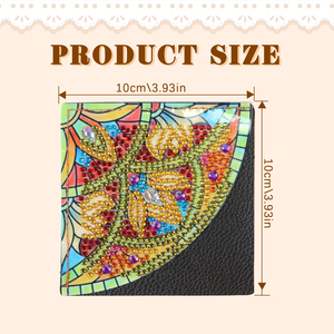 Kit per Pittura Diamante 5D Fai-da-Te del Produttore, Segnalibro ad Angolo <span class=keywords><strong>Mandala</strong></span> Triangolare, Segnalibro Artigianale con Strass, Diamanti di Forma Speciale - Product Image 3