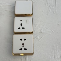 Nuevo Interruptor de Pared Eléctrico de Lujo Moderno 2026 con Panel de 86 PC, Regulador de Intensidad, Ventilador, 16A 250V, Enchufe Universal UK, USB-C, Superficie Suave Blanco Dorado