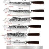 Ensemble de petits couteaux de chef Santoku pour légumes occidentaux, outil de cuisine polyvalent forgé à la main en métal durable
