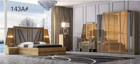 Vente en gros Ensemble de meubles modernes et luxueux pour chambre à coucher Lit double en cuir King & Queen Size avec rangement pour hôtel