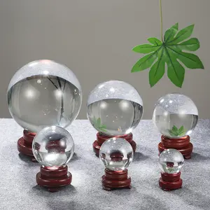 Globo de cristal decorativo Honor Of Crystal K9, bola de vidro redonda gravada a laser para decoração de mesa de casa, escritório e hotel