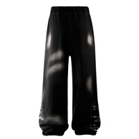 Pantalon de survêtement large OEM ODM avec taille élastique, poches latérales, coupe ample, longueur intégrale, style streetwear, logo personnalisé, uni, pour hommes, vente en gros en vrac