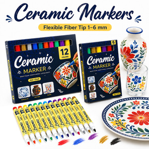 Rotuladores de Cerámica Bview Art DIY, Rotuladores de Pintura Impermeables <span class=keywords><strong>para</strong></span> Tazas, Vasos, <span class=keywords><strong>Porcelana</strong></span>, Pintura, Manualidades, Decoración - Product Image 1