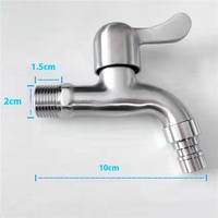 Robinet d'extérieur antivol à poignée unique en aluminium couleur laiton avec clé de verrouillage pour machine à laver