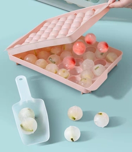 HM PP Ice Cube <b>Tray</b> with Lid Freezer Safe Rectangle Mini Ice Ball Maker Mold (<b>Circle</b>/Sphere Shape) - Product Image 6