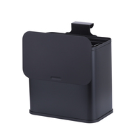 Poubelle à compost rectangulaire murale portable de 5 L avec couvercle en acier inoxydable, poubelle à déchets KBS008