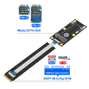 MSATA SSD ke <span class=keywords><strong>M</strong></span>.2 (NGFF) B + <span class=keywords><strong>M</strong></span> adaptor kunci kabel FFC kompatibel setengah/ukuran penuh bahan PCB Laptop menggunakan ukuran 2230-22110mm - Product Image 2