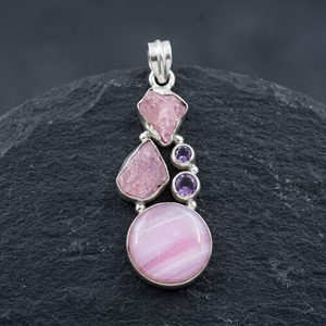 Hottest 925 Sterling Silver Women's Pink Kunzite Gemstone Bezel Setting Handmade Ethnic Style Third Party Certified Pendant - Product Image 3