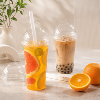 Couvre-gobelet universel en PET, demi-sphère, anti-fuite, résistant à la chaleur, transparent, pour bubble tea, café, à emporter