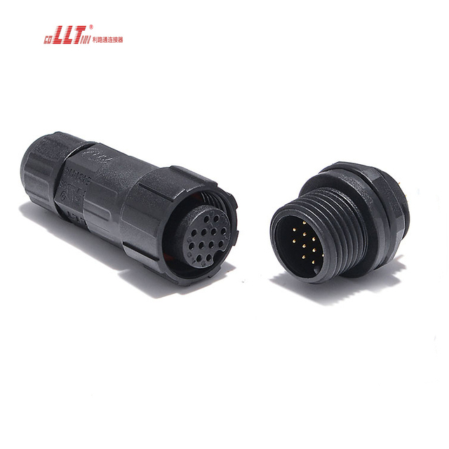 LLT M16  12pin Multiple Pin Low Ampere 5A 60V  Electrical  Waterproof Panel Mount Screw Connector