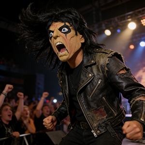 <span class=keywords><strong>Masque</strong></span> en latex réaliste de rock star, <span class=keywords><strong>masque</strong></span> intégral amusant et original, cheveux noirs, accessoires de fête <span class=keywords><strong>pour</strong></span> Halloween, Pâques, cosplay - Product Image 5