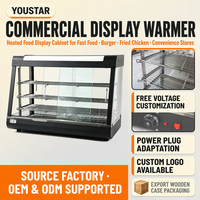 Vitrine chauffante commerciale Youstar à 3 niveaux pour la présentation de plats chauds, idéale pour les burgers et poulet frit