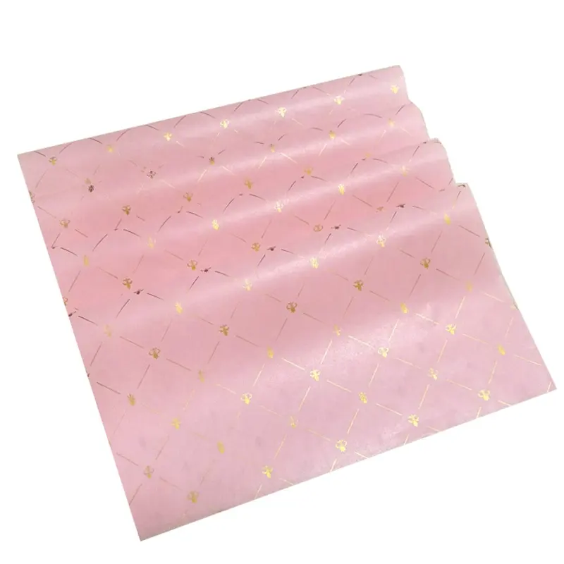 Papier d'emballage fin coloré unie pour bébé, taille personnalisée, emballage cadeau, rose, 5 unités