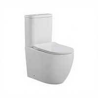 Ensemble WC complet moderne en céramique, à double chasse, populaire en Europe, avec bidet intégré, à poser au sol, dos au mur