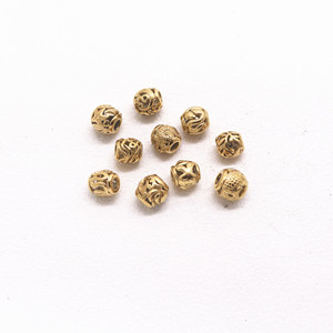 Cuentas espaciadoras redondas de acero inoxidable chapadas en oro de 6 mm de Yunnique para la fabricación de pulseras, componentes de joyería. - Product Image 5