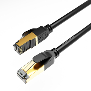 <span class=keywords><strong>Fluke</strong></span> Probado 1m/2m/5m/10m Conector <span class=keywords><strong>RJ45</strong></span> chapado en oro 26AWG Cable de conexión Ethernet F/STP Shield Cable de conexión Cat8 para exteriores - Product Image 1