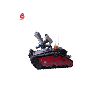 Robot Pemadam Kebakaran UGV Rc Beroda Karet Merah dengan Kamera untuk Penyelamatan Darurat yang Dikendalikan dari Jarak Jauh