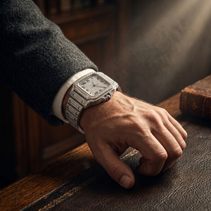 Nuovo <span class=keywords><strong>Elegante</strong></span> Orologio da <span class=keywords><strong>Uomo</strong></span> in Acciaio Inossidabile con Diamanti Moissanite D VVS, Lussuoso e Impermeabile, Accessorio da Polso - Product Image 4