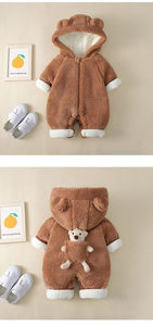 <strong>Baby</strong> <strong>Winter</strong> <strong>Clothes</strong> With Thick Hat Outdoor Crawling Suit Newborn Cartoon Warm Jumpsuit Infant Cotton-padded <strong>Clothes</strong> Rompers - Product Image 6