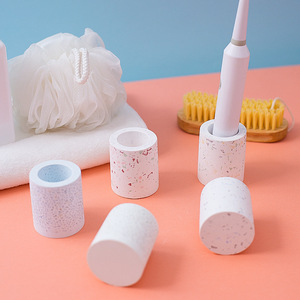 Popular Double-Tier Terrazzo Electric Toothbrush <b>Holder</b> Wall-Mounted Folding Modern Metal Design for Kitchen Use <b>Pot</b> - Product Image 1