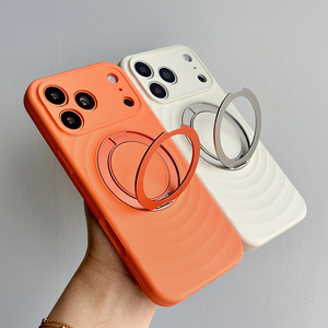 JOYPORODO S109 Fashion Wave Liquid Silicone Phone Case Wholesale for <b>iPhone</b> 15 16 17e Pro Max Magnetic <b>Holder</b> Silicone Case - Product Image 4