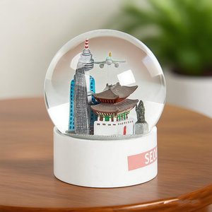 ลูกโลกหิมะทำจากเรซิ่นแลนด์มาร์คของประเทศเกาหลี65 80 100มม. ของที่ระลึกการเดินทางของตกแต่งบ้านของขวัญโปรโมชั่นที่กำหนดเอง - Product Image 2