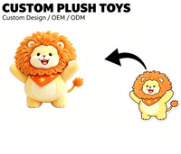 Jouets en peluche personnalisés, lion en peluche doux, poupée de dessin animé pour enfants, cadeaux, événements promotionnels, jouets en peluche personnalisés