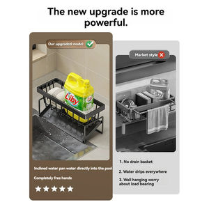 Portaspugne da Cucina Sostenibile Multifunzione con Design Moderno e Semplice, Rastrelliera Verticale per Rubinetto del Lavello - Product Image 3