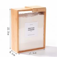 Boîte de rangement rectangulaire transparente en bambou écologique, préservation de la fraîcheur, capacité de 1 à 3 L, design polyvalent pour usage alimentaire