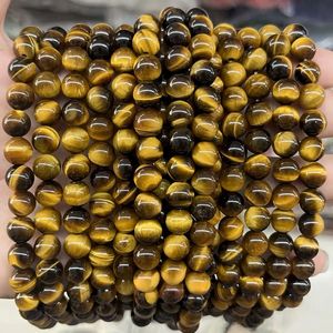 TOAOB 100 Pcs 6mm Natural Tiger Eye Stone Round <strong>Gemstone</strong> Beads for DIY Bracelets Necklaces Jewelry Making <strong>Crafting</strong> - Product Image 5
