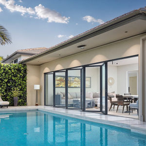 ประตูพับเก็บได้ฉนวนที่ทันสมัยสำหรับใช้ในครัวเรือนเชิงพาณิชย์กันเสียงทนกระจกนิรภัยสำหรับภายนอกห้องนอนกลางแจ้ง - Product Image 1