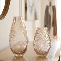 Diffuseur de parfum en verre sculpté fait main avec des paillettes dorées et une texture de feuille en relief, vase en verre pour la décoration aromatique des halls d'hôtel