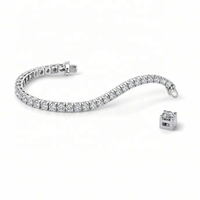 Bracelet tennis VVS1 VVS2 en diamant de laboratoire, or blanc 18 carats, taille brillant rond, couleur DEF, bijou cadeau, vente chaude