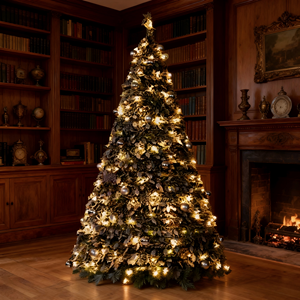 Luxury Pre-Lit Christmas <b>Tree</b> Silver Ornaments PVC/PE Material 500-1000 <b>LED</b> <b>Lights</b> Lush Warmly Lit Centerpiece Elegant Holiday - Product Image 4