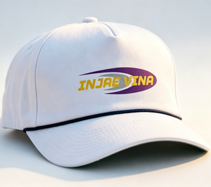 Custom Rope Golf Hat 5-panel Outdoor Hat with Custom Logo White Baseball <b>Cap</b> Unisex Rope Decoration Adjustable <b>Snap</b> Buckle - Product Image 2