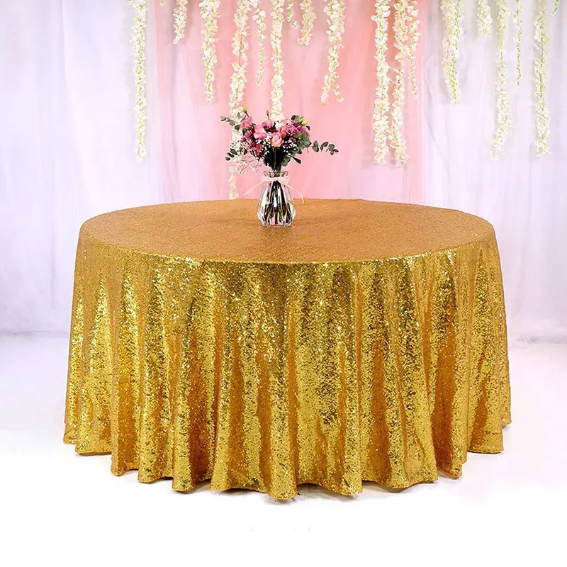 टेबल कपड़ा दौर थोक 120 दौर लक्जरी पॉलिएस्टर मेज़पोश सेट कस्टम शादी दौर मेज़पोश शादी के लिए