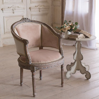 Fauteuils de Loisirs de Luxe en Tissu et Bois, Style Français, avec Design Antique pour Salon