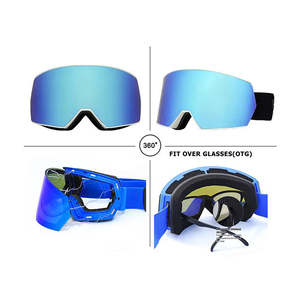 Vente en gros personnalisée, lunettes de ski et de snowboard unisexes avec lentille cylindrique anti-buée, pour le sport - Product Image 5