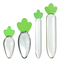 Ninghao Dildo en verre cristal en forme de carotte, petit ensemble de plug anal en cristal, baguette de plaisir lisse, jouet sexuel sûr pour le corps pour femmes