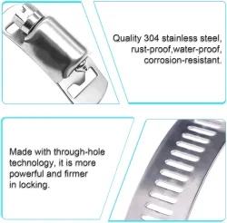ชุดอุปกรณ์<span class=keywords><strong>รัด</strong></span>สายแบบปรับได้, <span class=keywords><strong>สาย</strong></span><span class=keywords><strong>รัด</strong></span>โลหะสำหรับ<span class=keywords><strong>ท่อ</strong></span> DIY ตัดได้ตามขนาด, สแตนเลส - Product Image 2